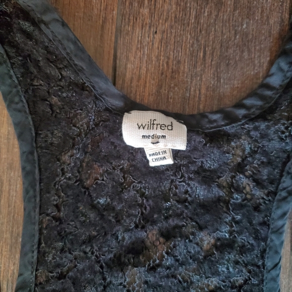 Wilfred Aritzia Madeline Lace Racerback Tank Top Black Size Medium - Picture 3 of 3